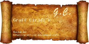Graff Cirjék névjegykártya